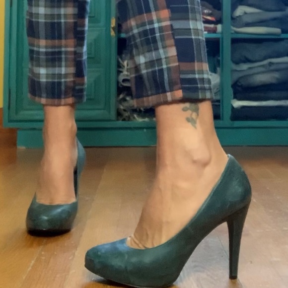 Slate Blue Distressed Platform Heels - Picture 7 of 16